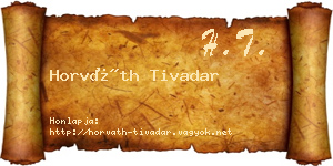 Horváth Tivadar névjegykártya